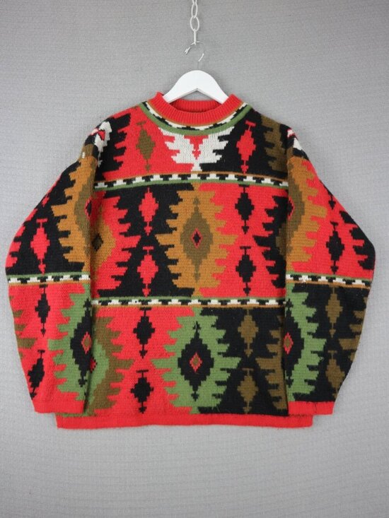 Fairset Sweaters - FairSet Aztec Print All Over Design Sweater Vintage Medium